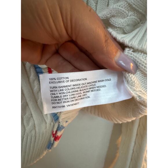 Prince Pickleball Women's XL Cable Knit Cardigan Tennis Sweater Cream Preppy - Picture 4 of 5